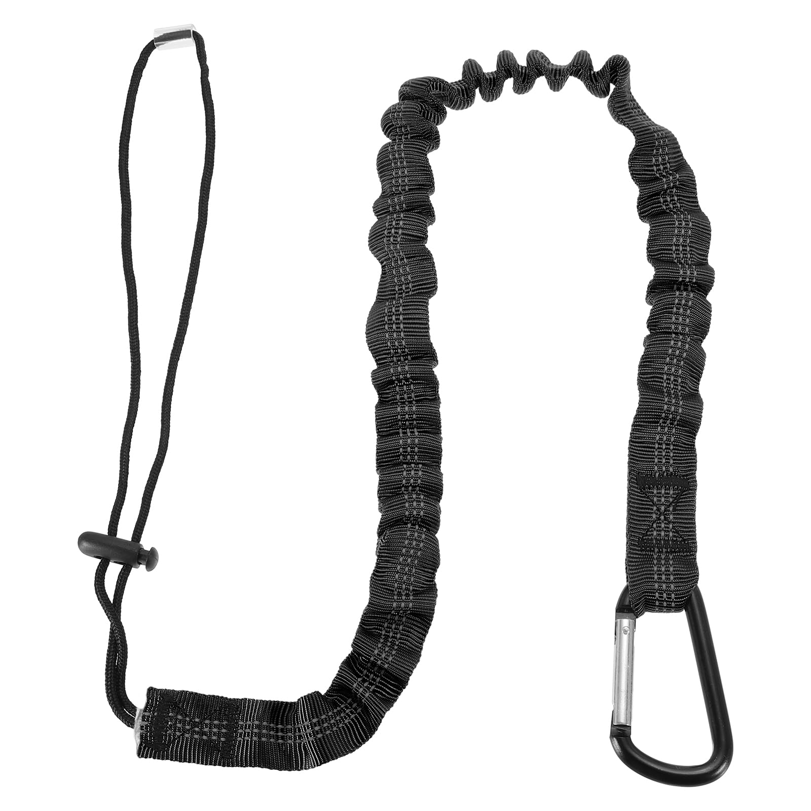 MECCANIXITY Retractable Tool Lanyard 3ft with Single Aluminum Buckle and Adjustable Loop End, Maximum Weight Limit 10KG / 22lb, Safety Fall Protection Tools Leash, Black