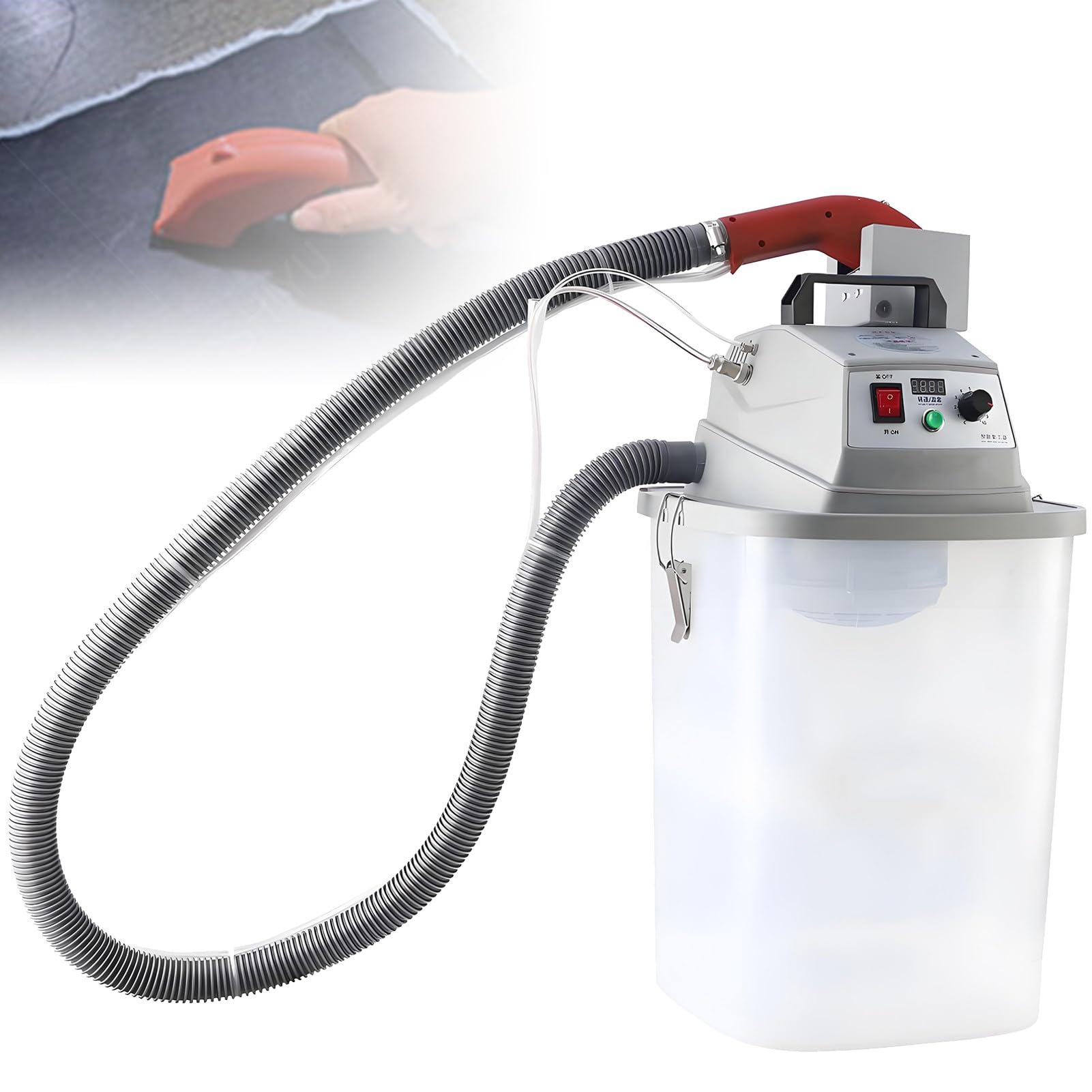 JXYQ Fabric Thread Trimmer with 30L Storage Bucket, Electric Brushless Design, Stepless Speed Regulation, Maximum Speed 28000/min for Garment Factories