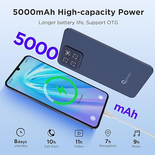 Miniatura 5 de CWOWDEFU Teléfono celular desbloqueado Android 14 2025, teléfono móvil expandible de 12 GB+128 GB sin contrato, Octa Core 6.75 "HD+pantalla