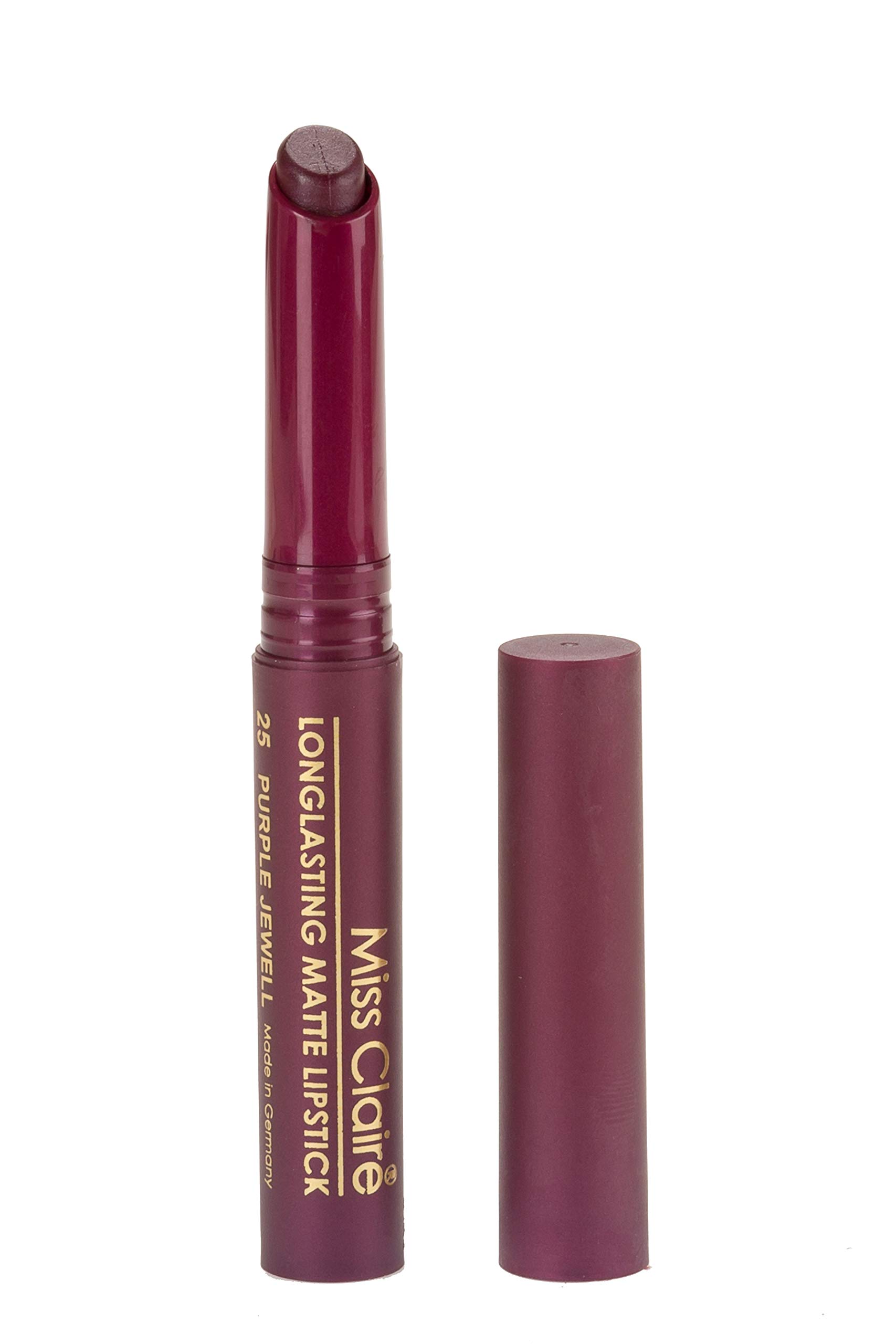 Miss Claire Longlasting Matte Lipstick, Purple Jewell 25, 2 g