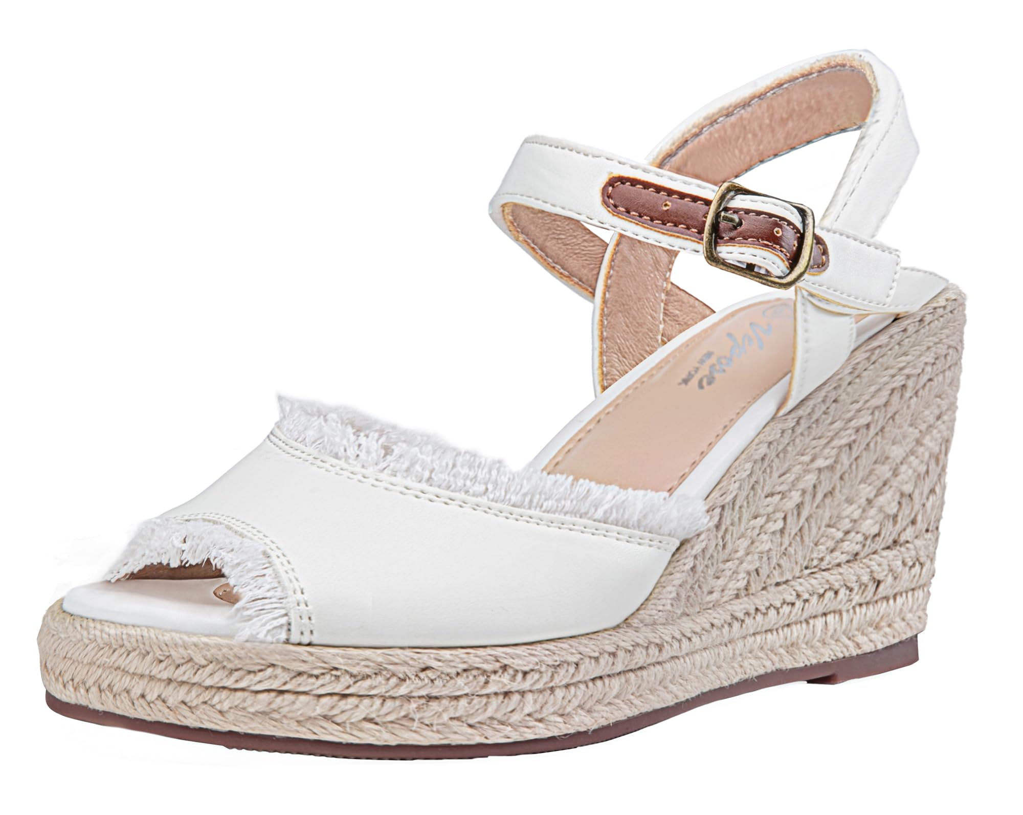 VeposeWomen's 80 Espadrilles Wedge Sandals 丨 Peep Toe High Heel Platform Sandals+Ankle Buckle