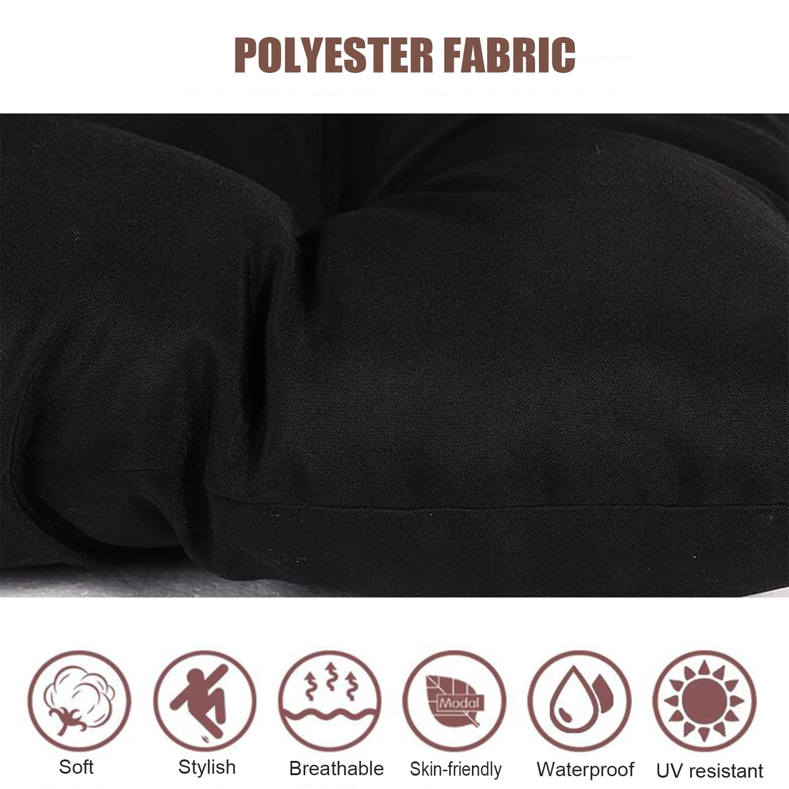 Cuscini impermeabili antiscivolo per dondolo da esterno con schienale e cravatte addensare 2 o 3 posti, cuscinetti di ricambio per mobili da giardino e patio, 120 x 100 cm