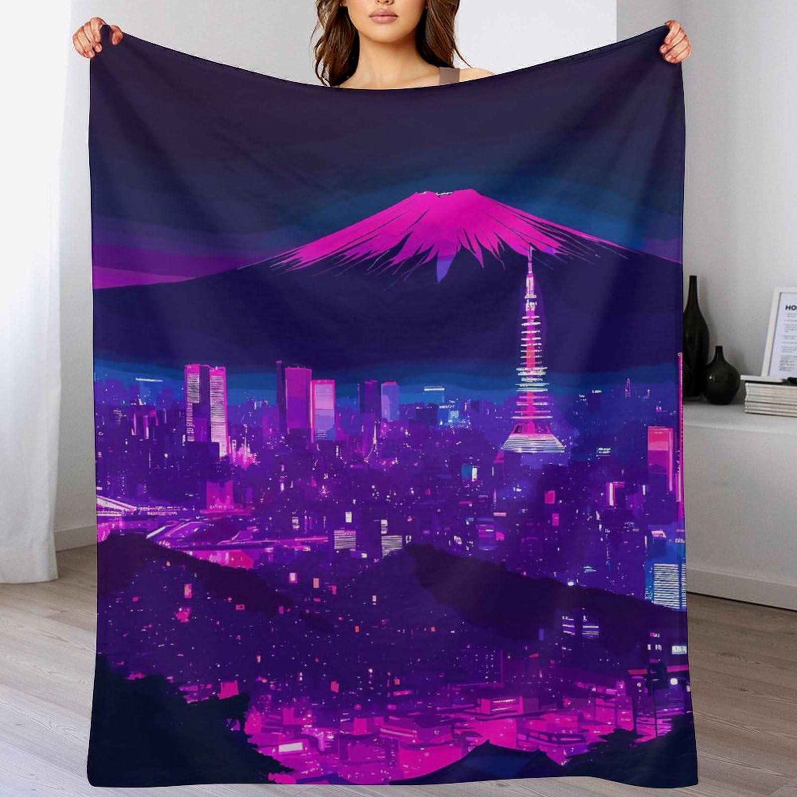 Couverture 3D Tokyo en flannel épaisse au toucher soyeux et finitions durables