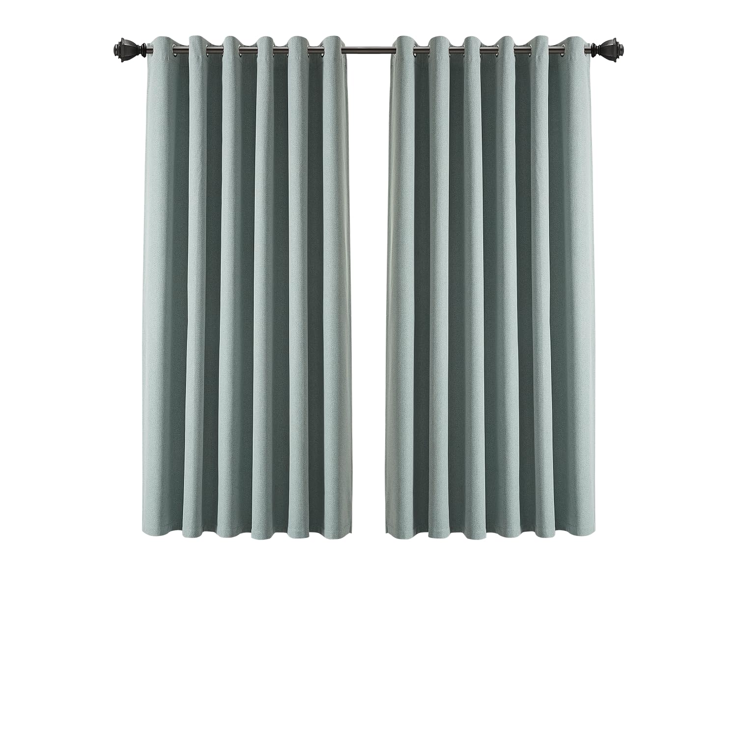 Inspire Homeware Sage Green 100% Blackout Curtains For Bedroom 46X54 Linen Curtains Super Soft & Energy Saving Thermal Insulated Eyelet Curtain 2 Panels With Matching Tiebacks