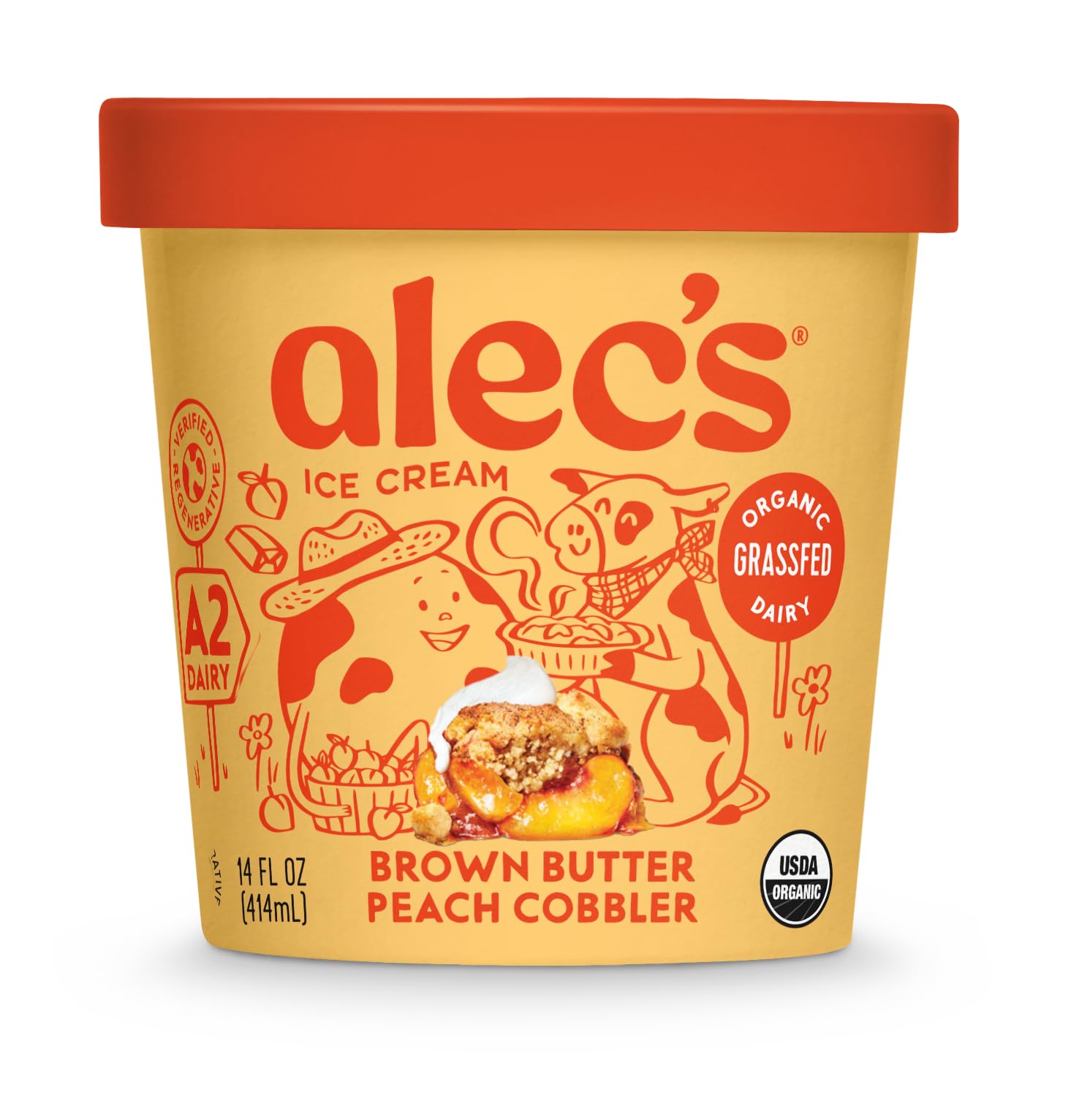 Brown Butter Peach Cobbler Ice Cream