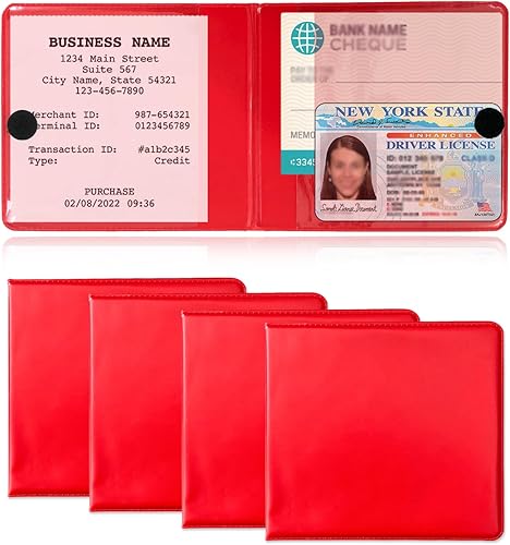 Kewucn Paquete de 4 soportes de seguro de registro de automóvil, organizador esencial de guanteras de tarjetas de automóvil, accesorios interiores