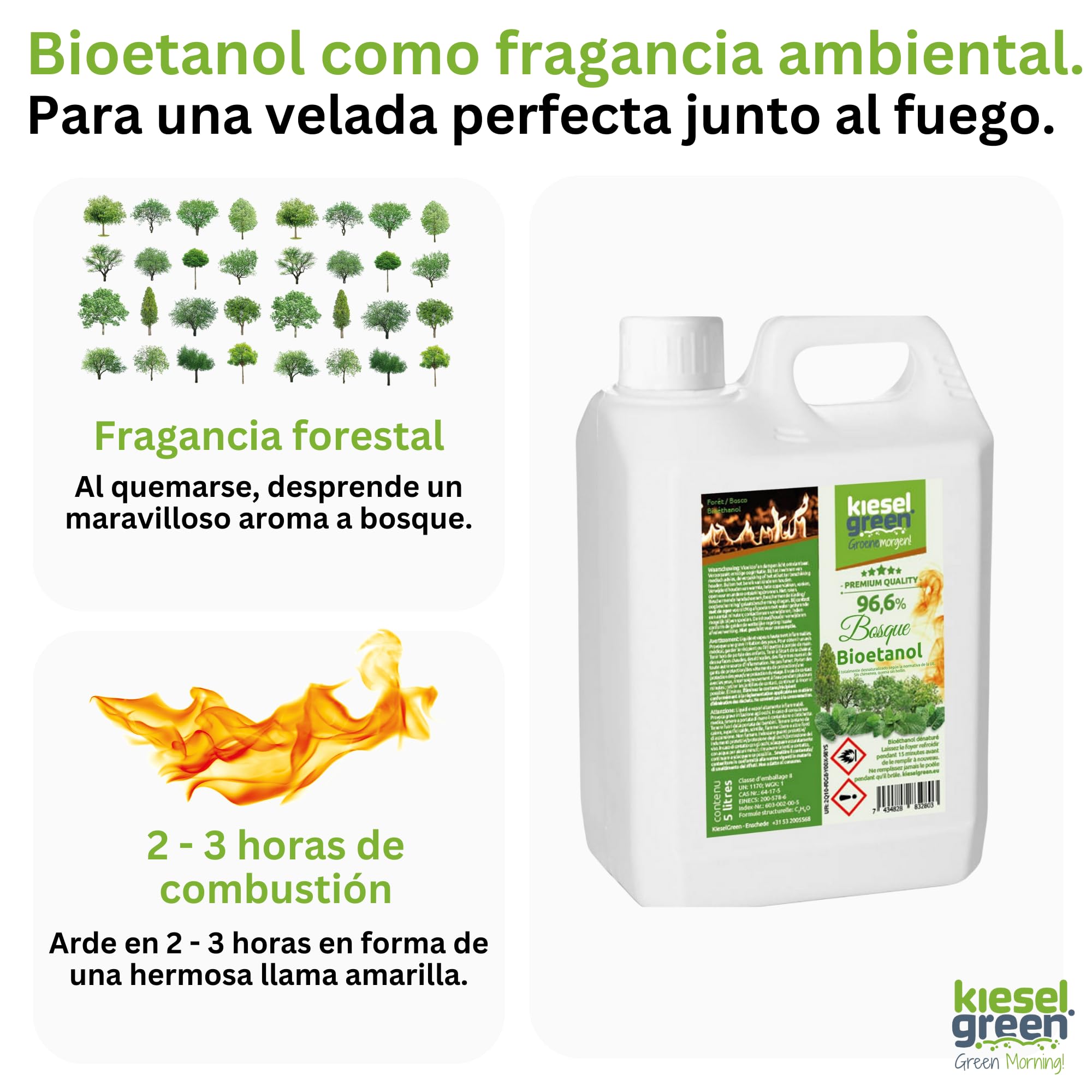 Bioetanol 5 Litros con Fragancia para Chimenea de Etanol, Muchas Variedades – Bioalcohol como Fragancia de Ambiente – Estufas de Bioetanol, Biochimenea Etanol, Ethanol (Wa5)