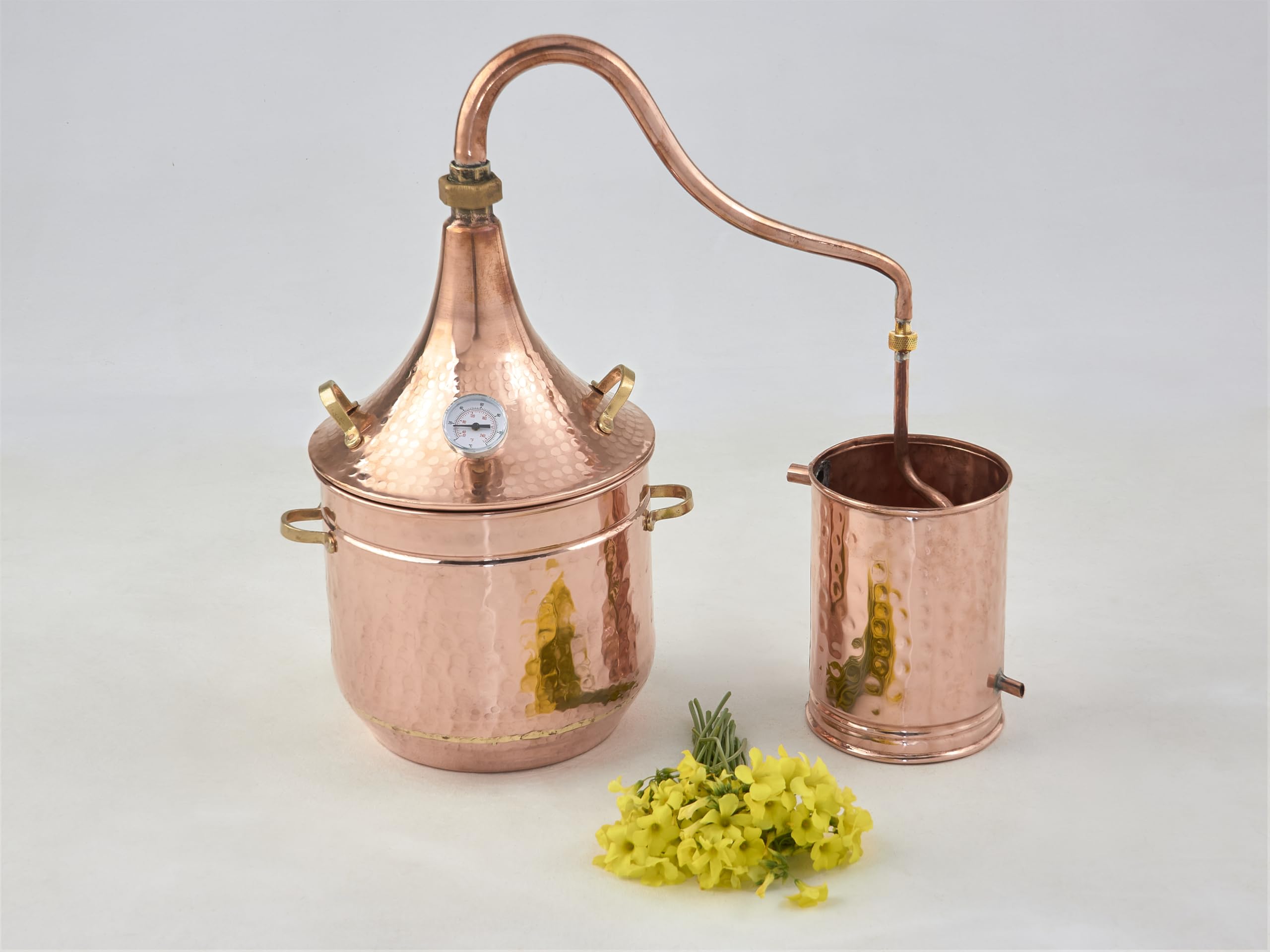 Alambique de Cobre Artesanal Especial Para Hierbas Plantas Esencias Jabones, Distintos Tamaños (3 Litros)