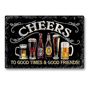 Divertido Cartel de Metal para la Pared con Diseño Vintage &quot;Bar and Club&quot;, Medidas de 20x30cm, Perfecto para Cafés, Pubs y Decoración del Hogar