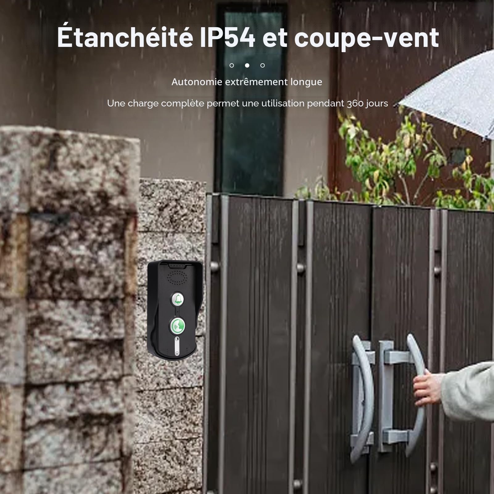 3 Pièces Interphone Vocal sans Fil, 500M Interphone sans Fil à Très Longue Portée, Sonnette D'interphone Vocal étanche, Interphone Vocal à 2 Voies pour la Maison Bureau