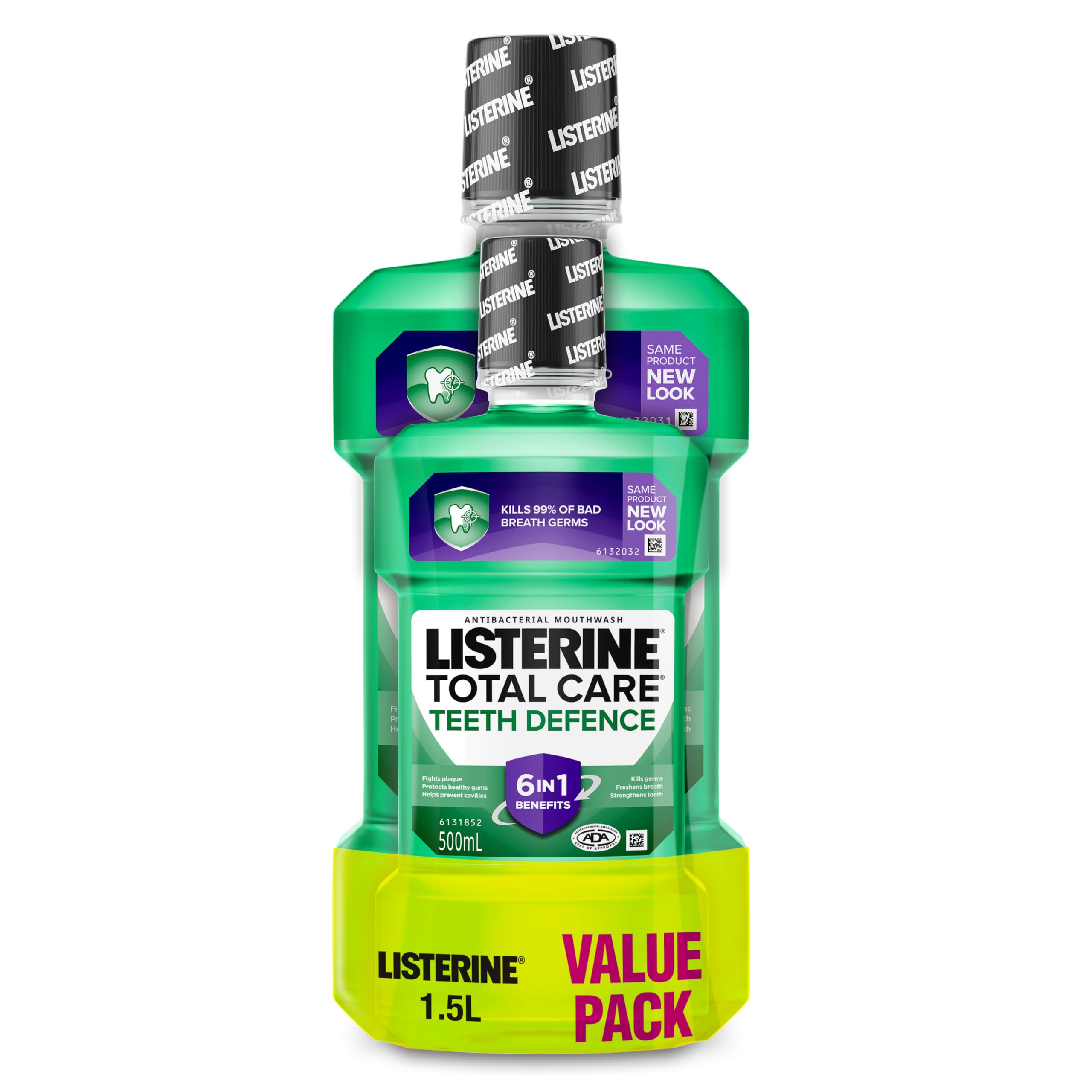 Listerine Total Care Teeth Defence Antibacterial Mouthwash Value Pack 1.5L|Kills Germs|Freshens...