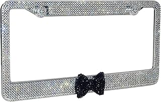 Jping Bling Bling Limiec Lamki Lampy Dopasowane do Samochodów Ciężarówki Kręty Kryształowe Kryształowe ramki License Płyta z 2 otworami śrubami Bonus Caps Set Płyty rejestracyjne.