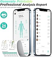 Vista 5 de RunStar Báscula para peso corporal y porcentaje de grasa, escala inteligente digital de precisión de 8 electrodos para medición de composición