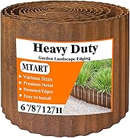 MTART Rusty Corrugated Metal Garden Edging 6x40Ft - Durable Weatherproof Landscape Border for Flower Beds, Lawns & DIY Gardens