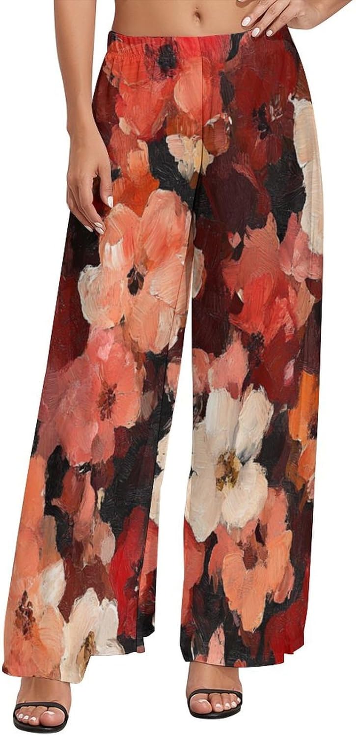 Wide leg high waist beach pants for plus size women