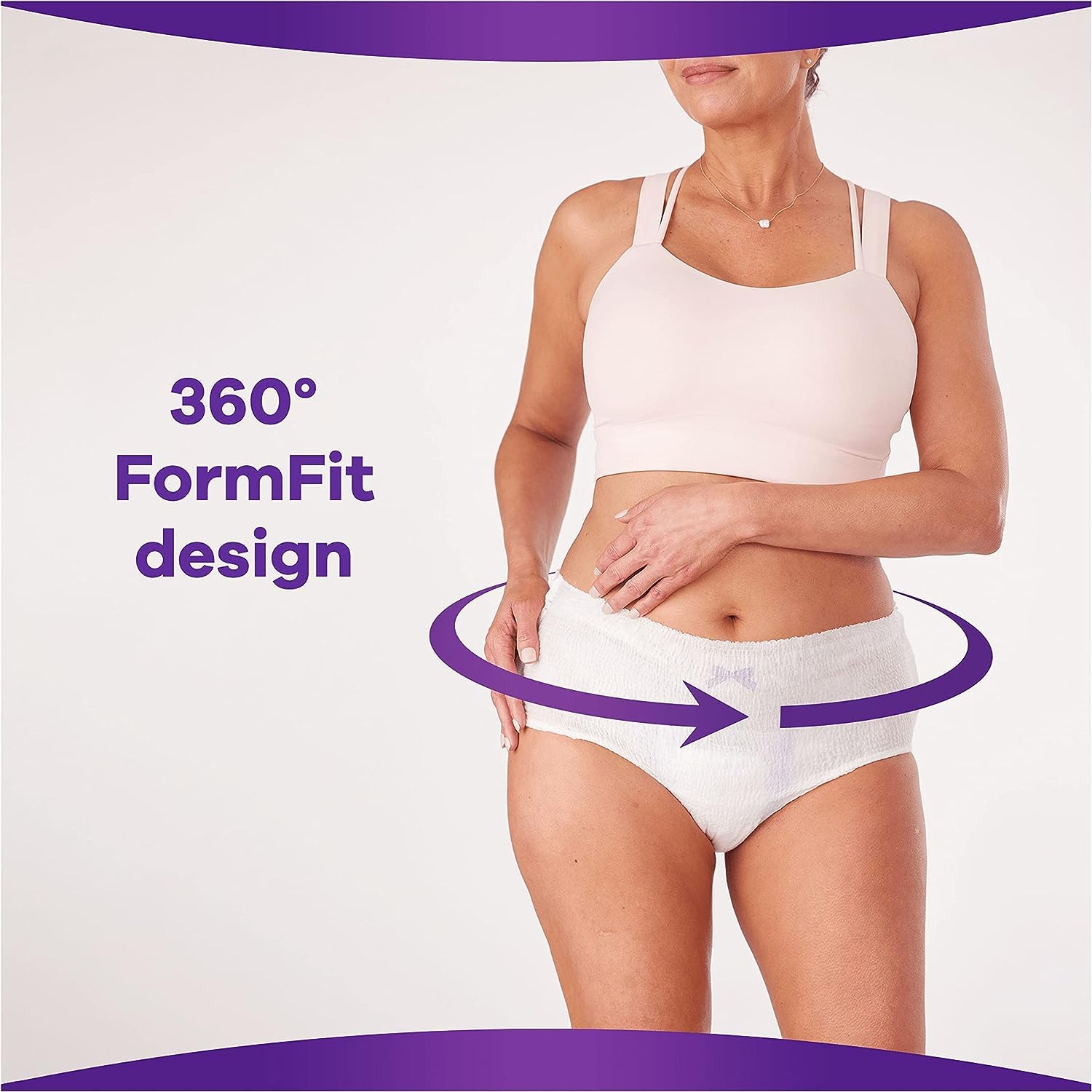 Always Discreet Majtki dla kobiet z nietrzymaniem moczu, plus XL, 7 sztuk, natychmiast wchłaniają zapachy i płyny