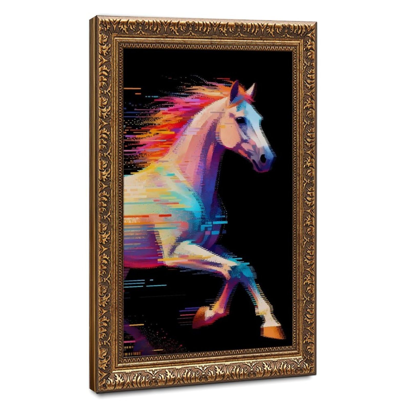Bareronor Abstract Blurred Horse Canvas Poster Bedroom Decor Landscape Office Room Decor Gift 24" L X 36" W