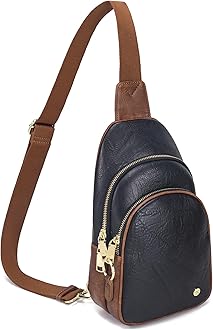 INICAT Crossbody Sling Bags Fanny Packs Leather Purses Chest Bag for Women