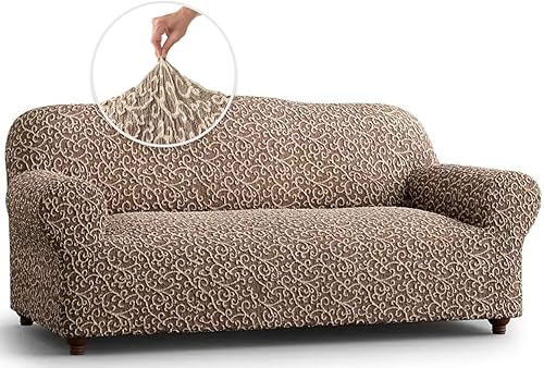 PAULATO BY GA.I.CO. Funda para sofá, funda elástica para sillón, elegante funda de cojín para sofá, funda antideslizante de tela suave, protector