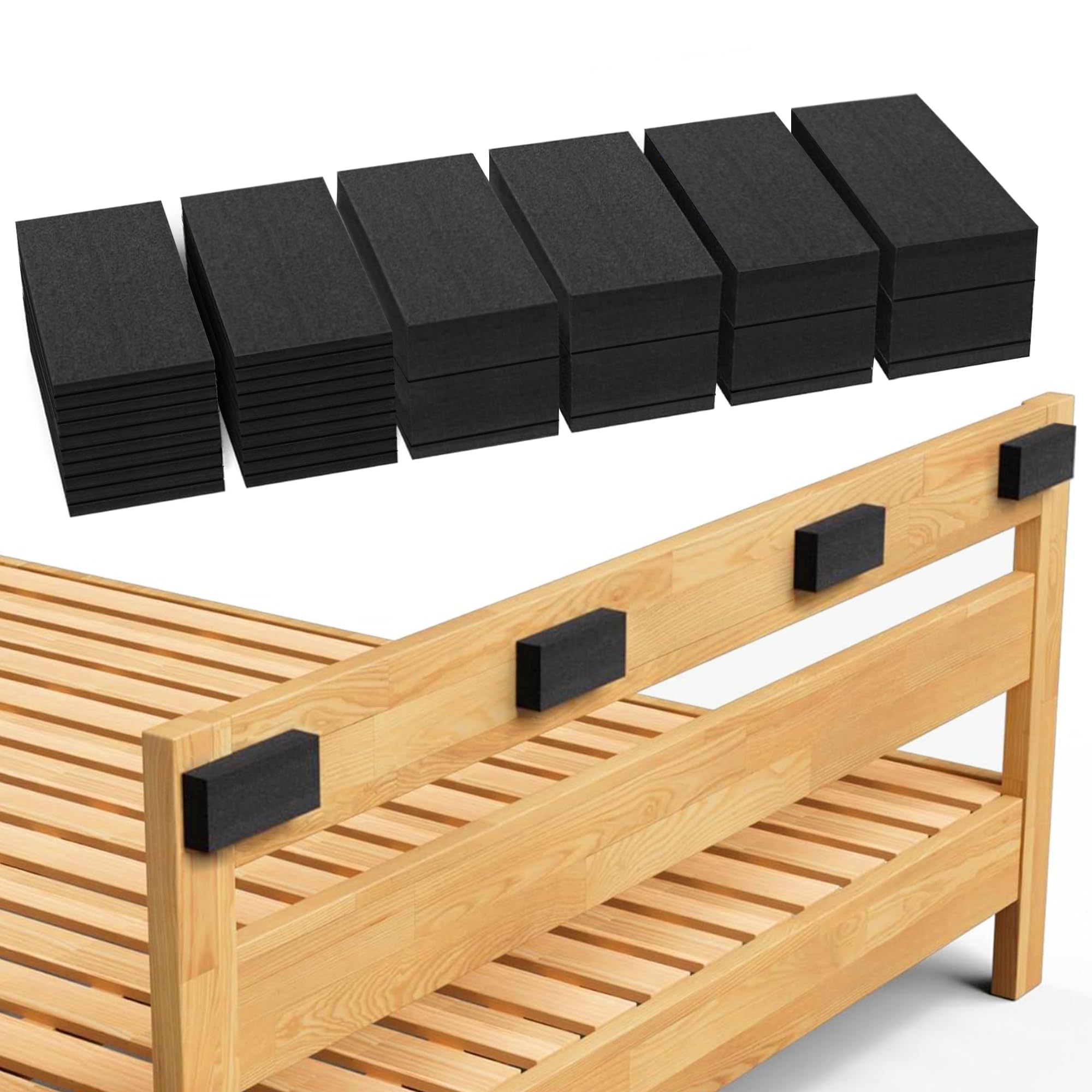 Krisler 32Pc Eva Foam Headboard Stoppers for Wall, 25mm Thicker Bed Stoppers for Headboard, 8Pcs (25mm) + 24Pcs (5mm), Furniture Wall Protectors,40 *