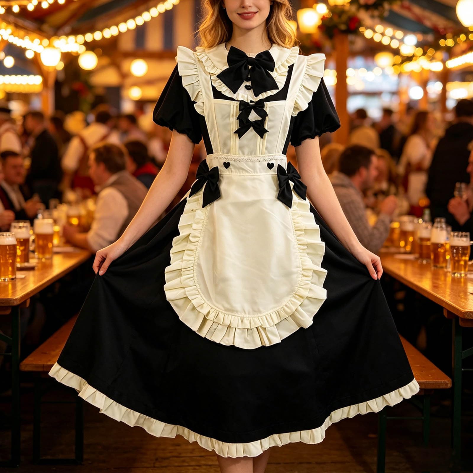 Trachtenrock Damen Trachten Kleider Damen Dirndl Kostüm Oktoberfest Dirndlkleid Trachtenkleid Dirndl Kurz Oktoberfest Outfits für Besondere Anlässe Grau