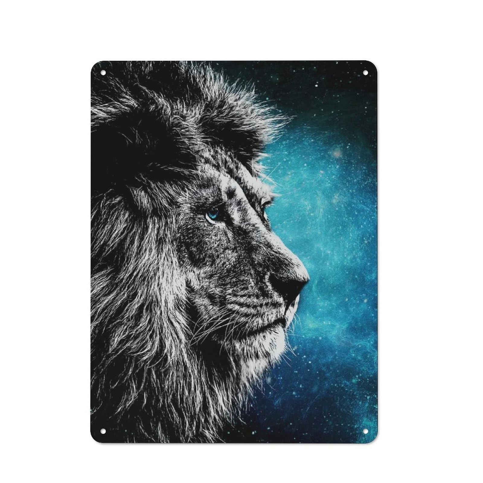 Junmoney Style-21 Lion King Printed Metal Sign 40X30cm For Home Office Or Studio, A Housewarming Gift For Fans Of Vintage Interiors