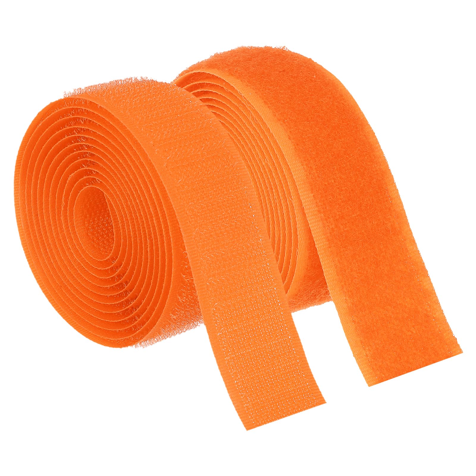 PATIKIL 1.5 Yard Sew on Hook and Loop Strips, 1 Inch(25mm) Width Non-Adhesive Back Nylon Fabric Tape Strong Grip Fastener Strips Interlocking Tape for DIY Craft Sewing, Orange