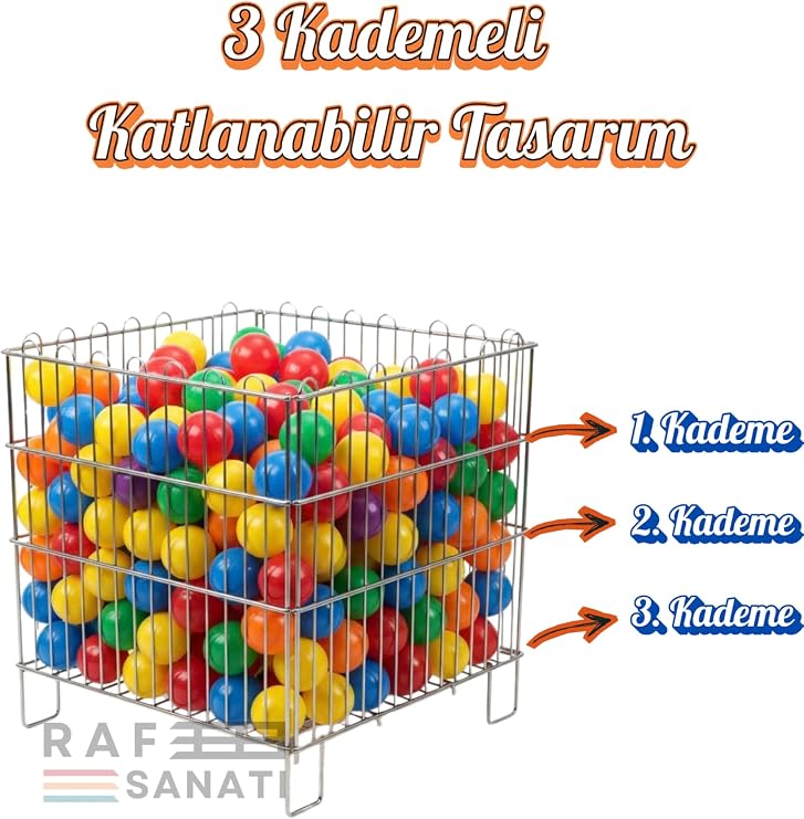 Katlanır Tel Havuz Sepeti | Market ve Mağaza Promosyon Sepeti | Metal Havuz Sepet (60x80 Cm)