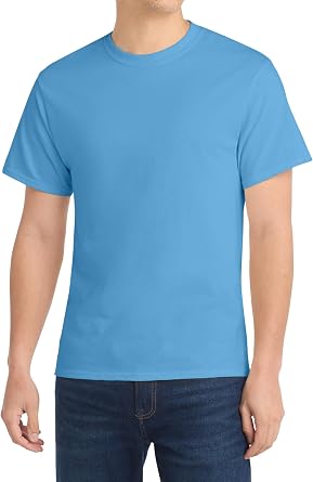 Mens Classic Fit T-Shirt 100% Cotton Crewneck Short Sleeve Tee, Soft Breathable Fabric