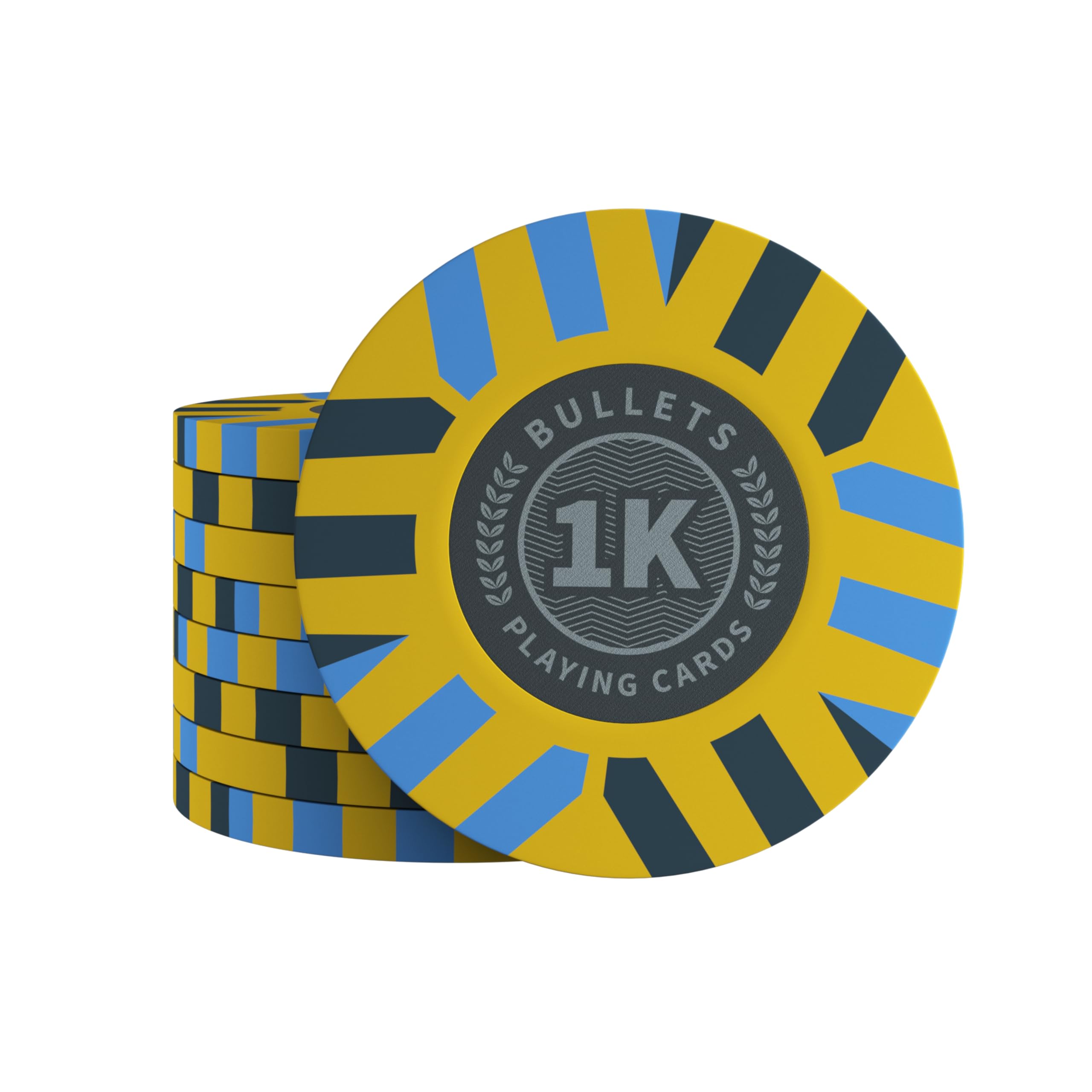 Bullets Playing Cards, Salvatore Clay Poker Chips for Poker Set, Various Values, 4 cm Diameter, Weight 10 g, Pack of 25