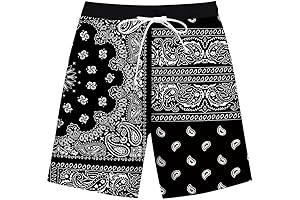 Unisex Bandana Print Athletic Shorts