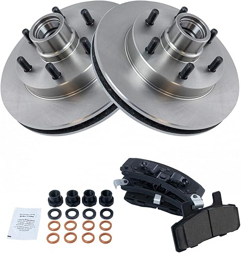 Miniatura 8 de TRQ Kit de pastillas de freno delantero y rotor, kit químico de freno, pastillas de freno de cerámica compatible con Chevrolet C2500 1996-2002