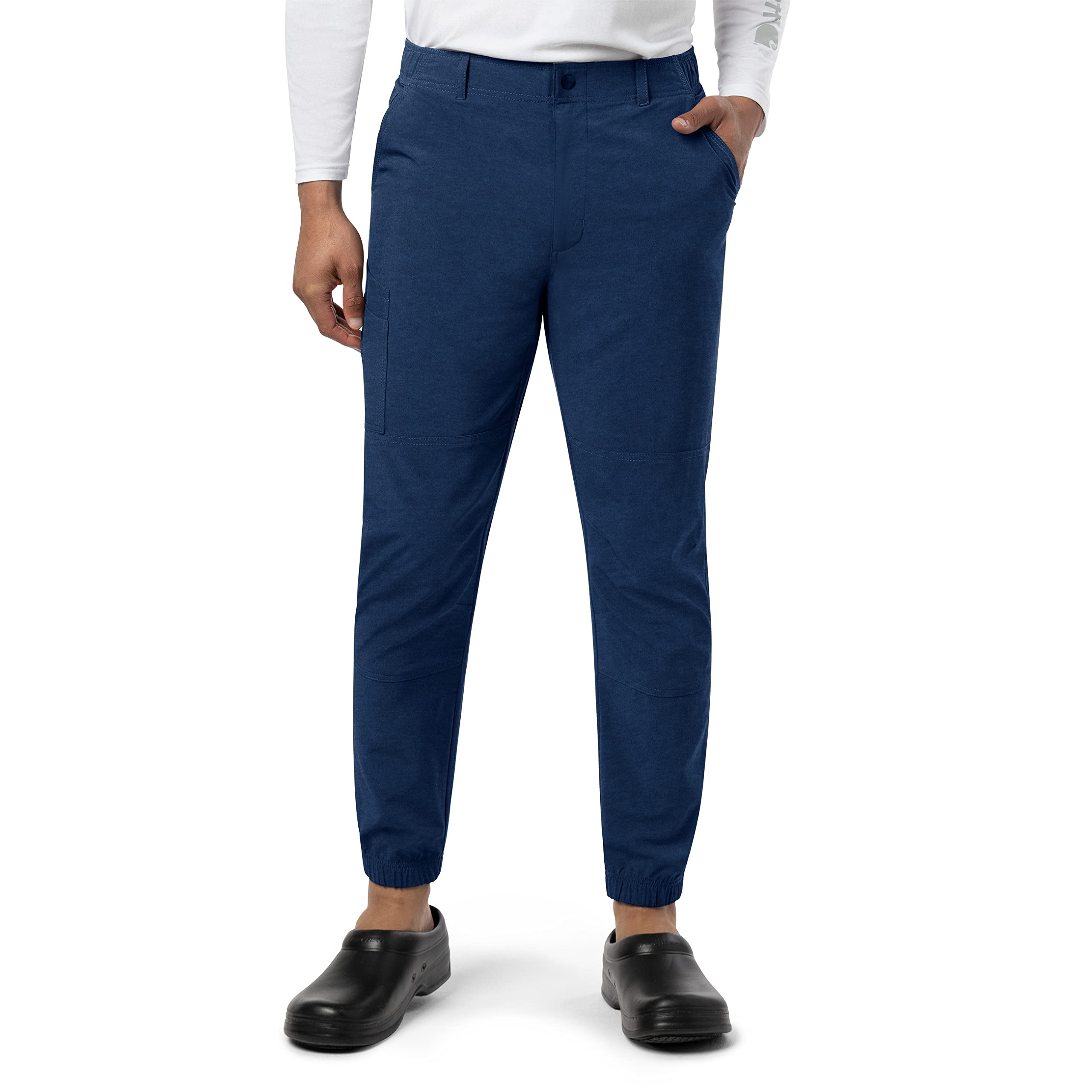 Carhartt Men's Micro Ripstop Cargo Jogger Pant Medical Scrubs, Navy Heather, Large