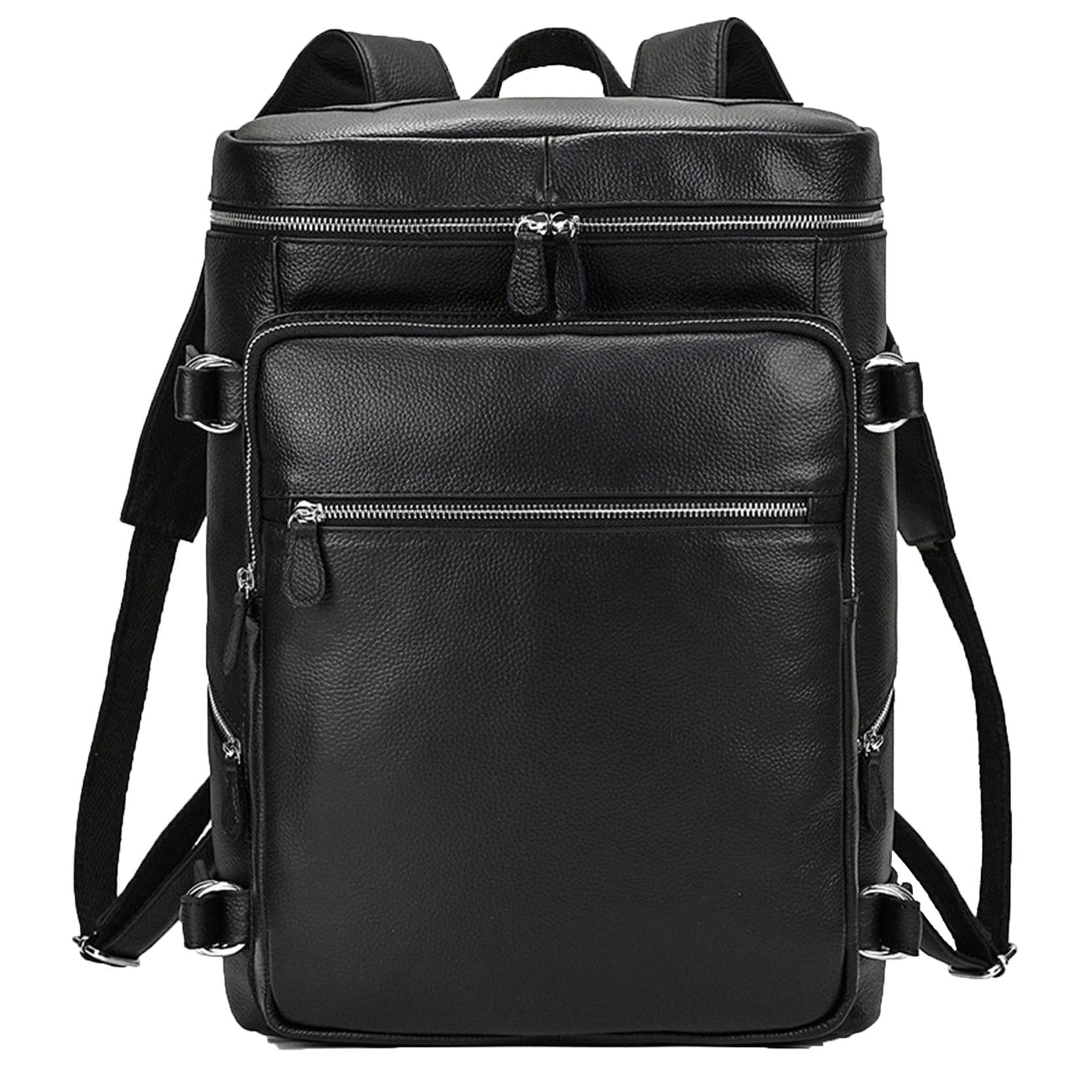Laptoptasche Rucksack Herren Arbeit Schulrucksack, Herren Vintage Echtes Leder Rucksack 15,6 Zoll Laptop Tasche Mode College Tasche Große Kapazität Computer Rucksack Reise Daypack für Business/Schule/
