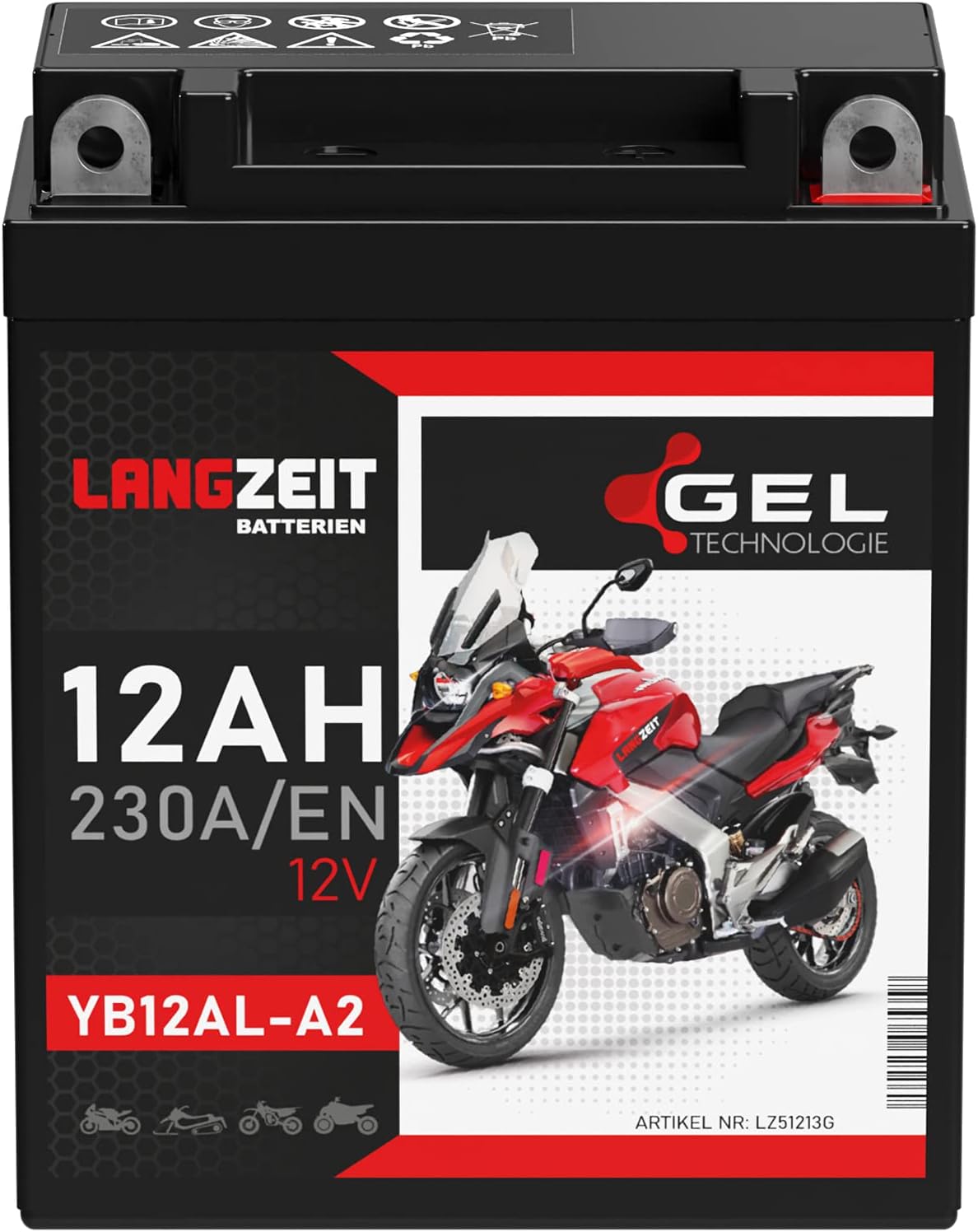 Yb16al Battery TECNO-GEL Motorrad-Batterie – 12V/16Ah Für YAMAHA VMAX (1985-2002) Battery Yb16al A2