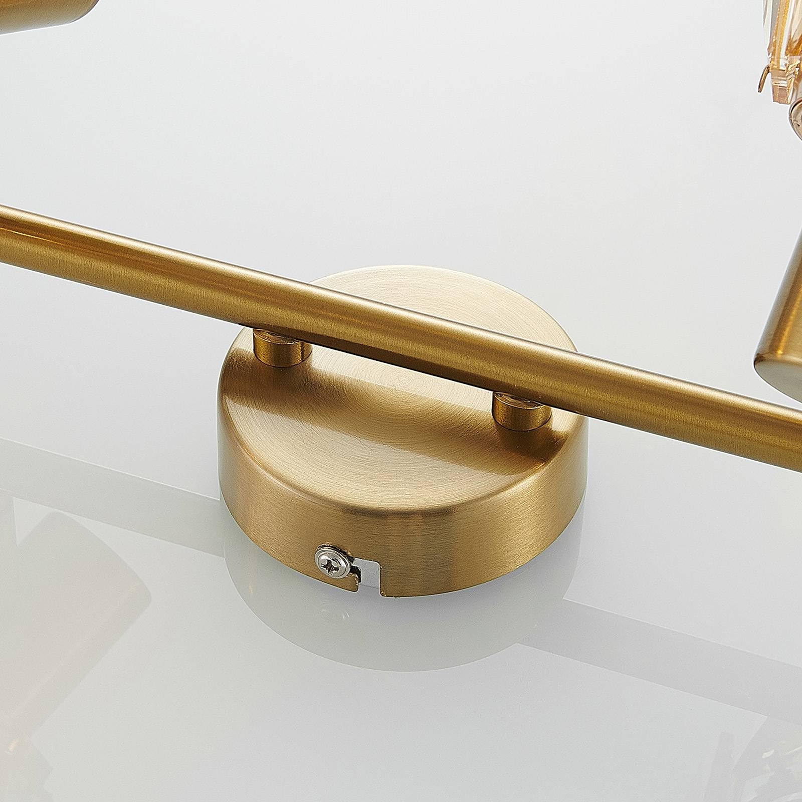 Lindby lámpara de techo en latón, transparente, plafón | lámpara de salón, e14, 2 bombillas, vidrio para sala de estar, salón, pasillo, comedor