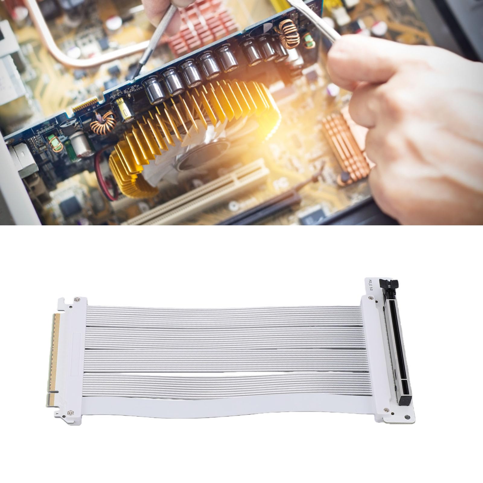 Kabel Riser PCIE 5.0 X16, Pionowy montaż Karty Graficznej 128 GB/s