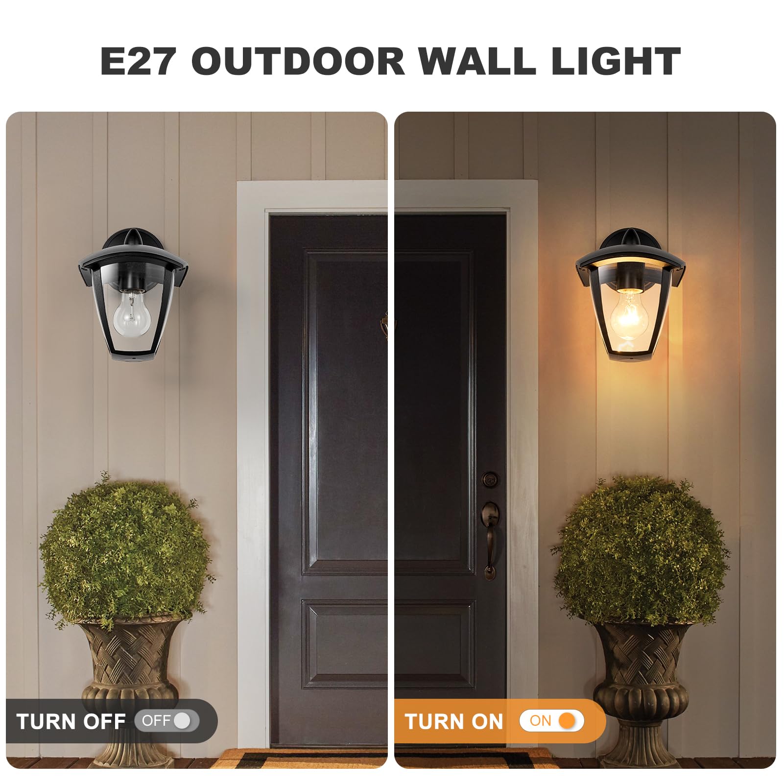 HARPER LIVING Outdoor Wall Lights, E27 Outside Lights Mains Powered, IP54 Weatherproof Aluminum - Image 4