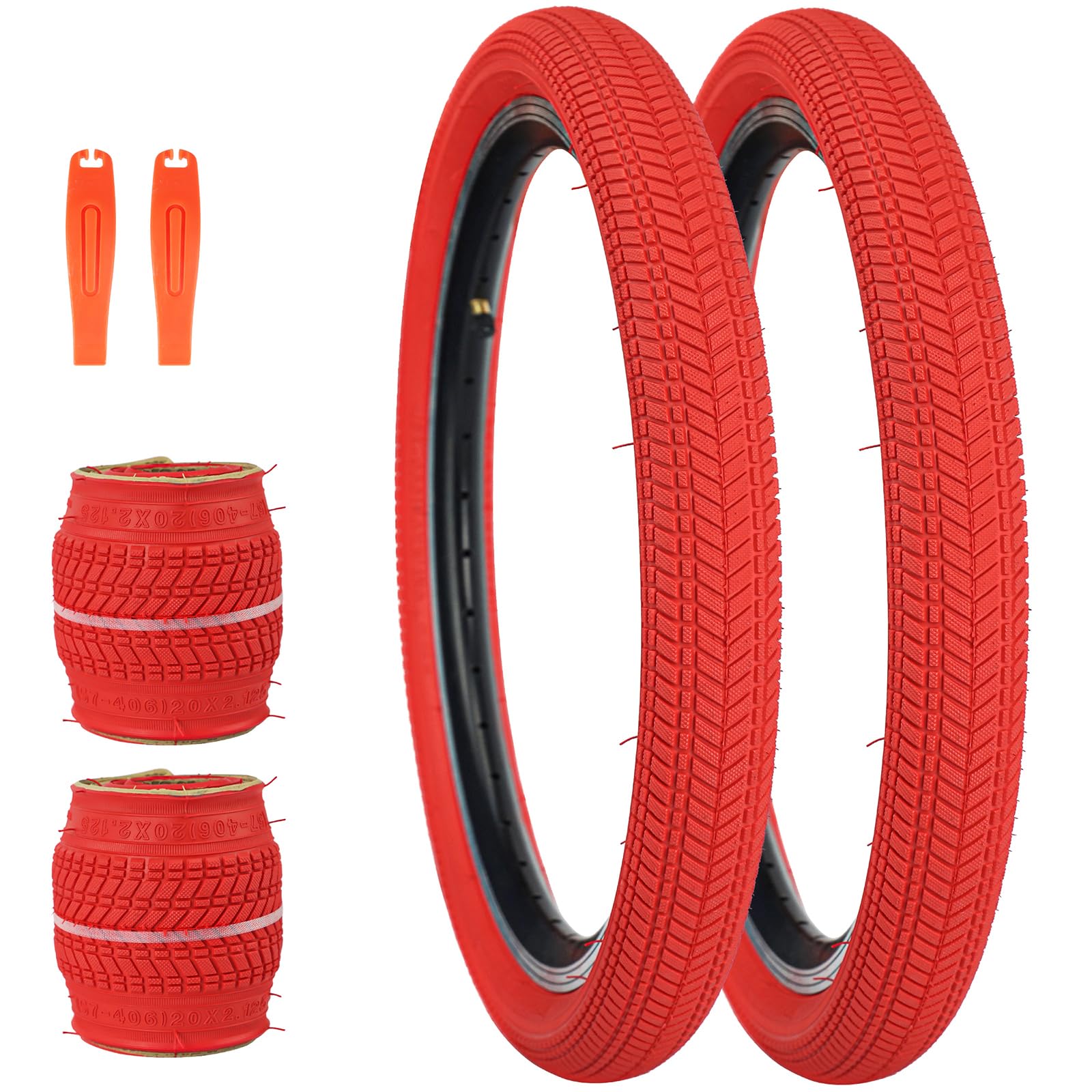BALINGE 14/16/20/24/26 x 2.125 Bike tire 2 Pack 14/16/20/24/26 Bike tire Kids Bike Tires Folding Replacement Tires Fits Most Kids Bikes,Multiple