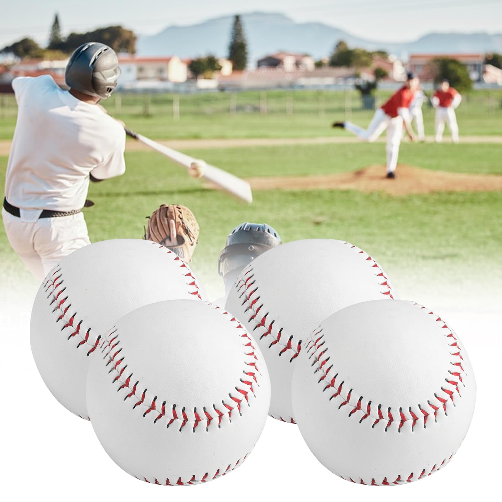 Pelotas de béisbol de 9 pulgadas cosidas a mano, PU, núcleo de goma dura y suave para adultos, entrenamiento