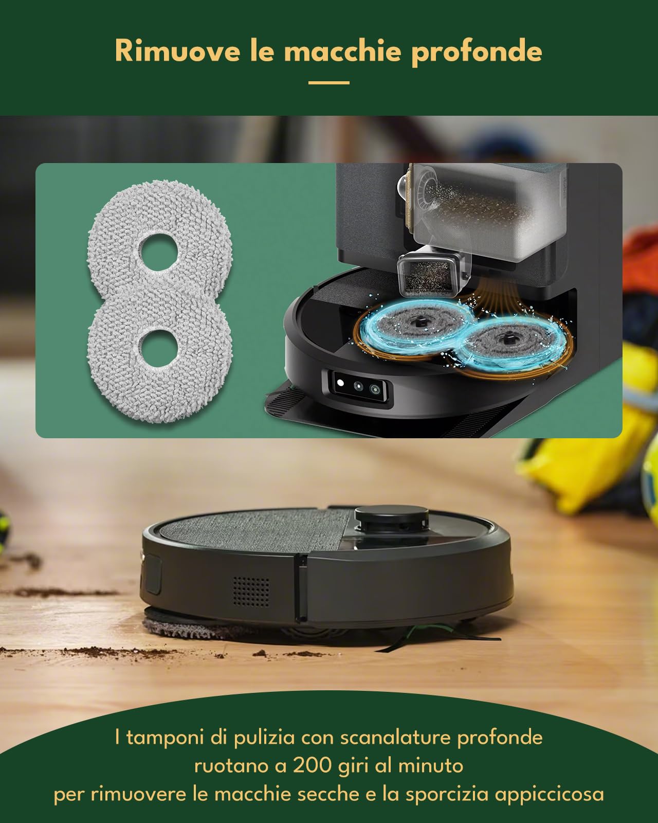 iRobacc 21 Pezzi di Ricambio per iRobot Roomba Plus 405/505 Combo Robot Aspirapolvere: 1 Spazzola Principale, 4 Spazzole Laterali, 4 Filtri HEPA, 5 Sacchetti Antipolvere, 6 Panni per Mocio, 1 Spazzola