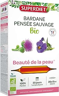 SuperDiet Bardane Pensée Sauvage Bio Peau nette et saine 20 amp 15ml soit 300ml