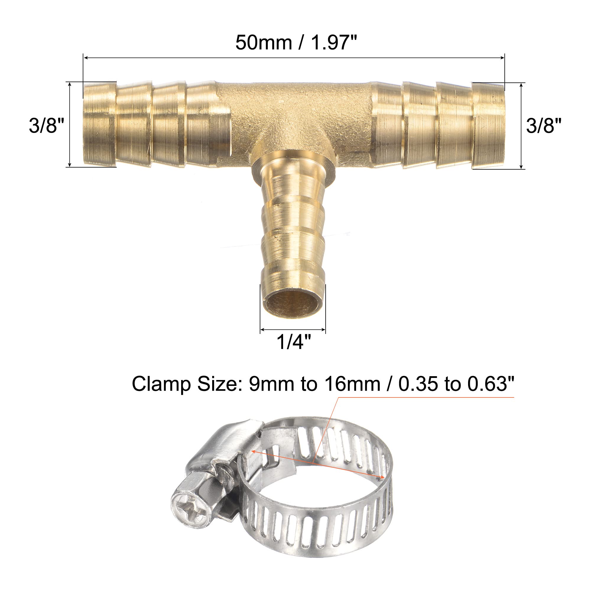 MECCANIXITY Brass Hose Barb Fitting 3/8