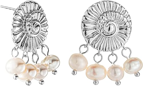 Christmas Gifts for 925 Sterling Silver Pearl Drop Earrings for Women, Shiny Pla