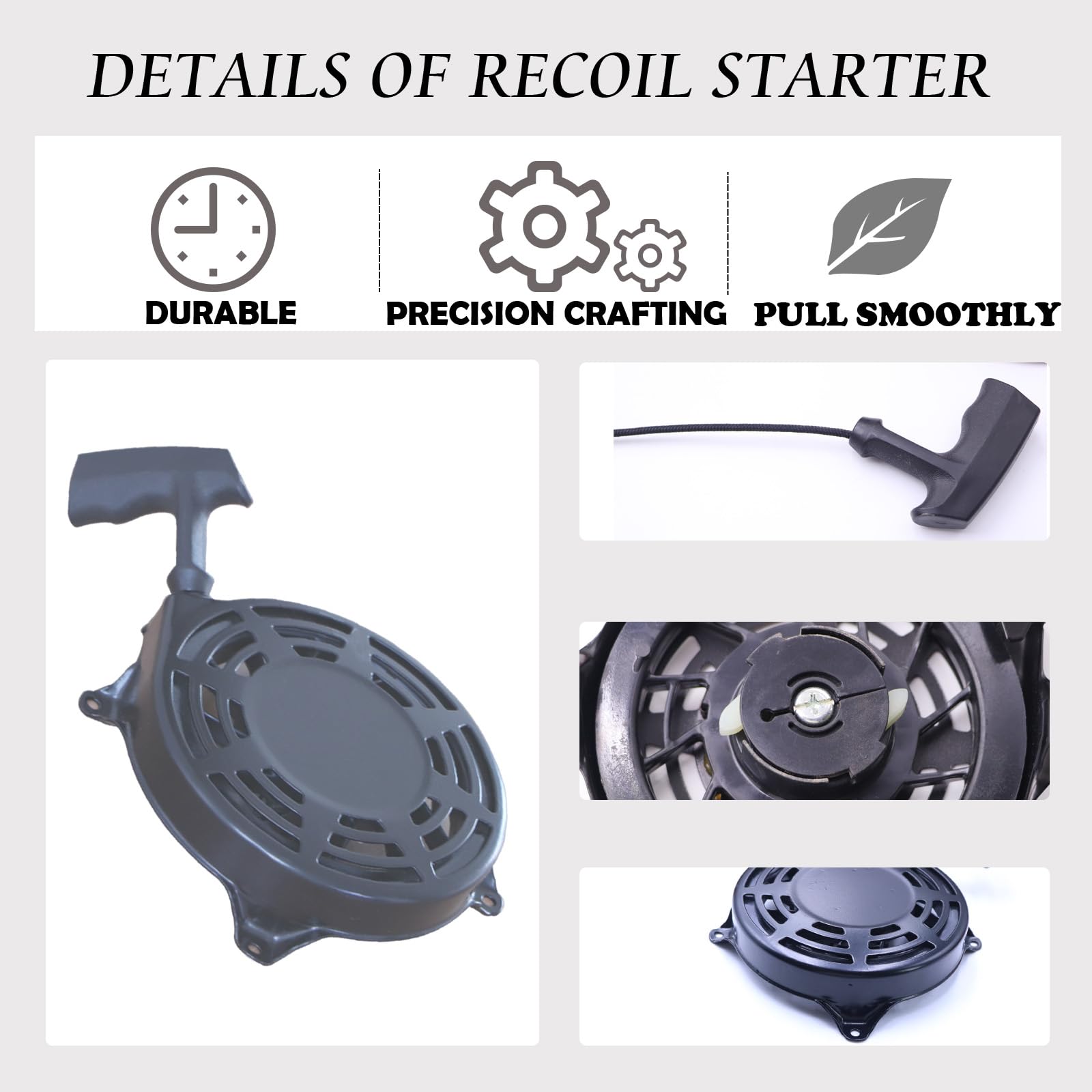 497680 - Conjunto de arranque de retroceso para cortacésped 497680 498144 para cortacésped Lawnboy MTD Snapper, repuesto Oregon 31-068 Rotary 12368 con cable