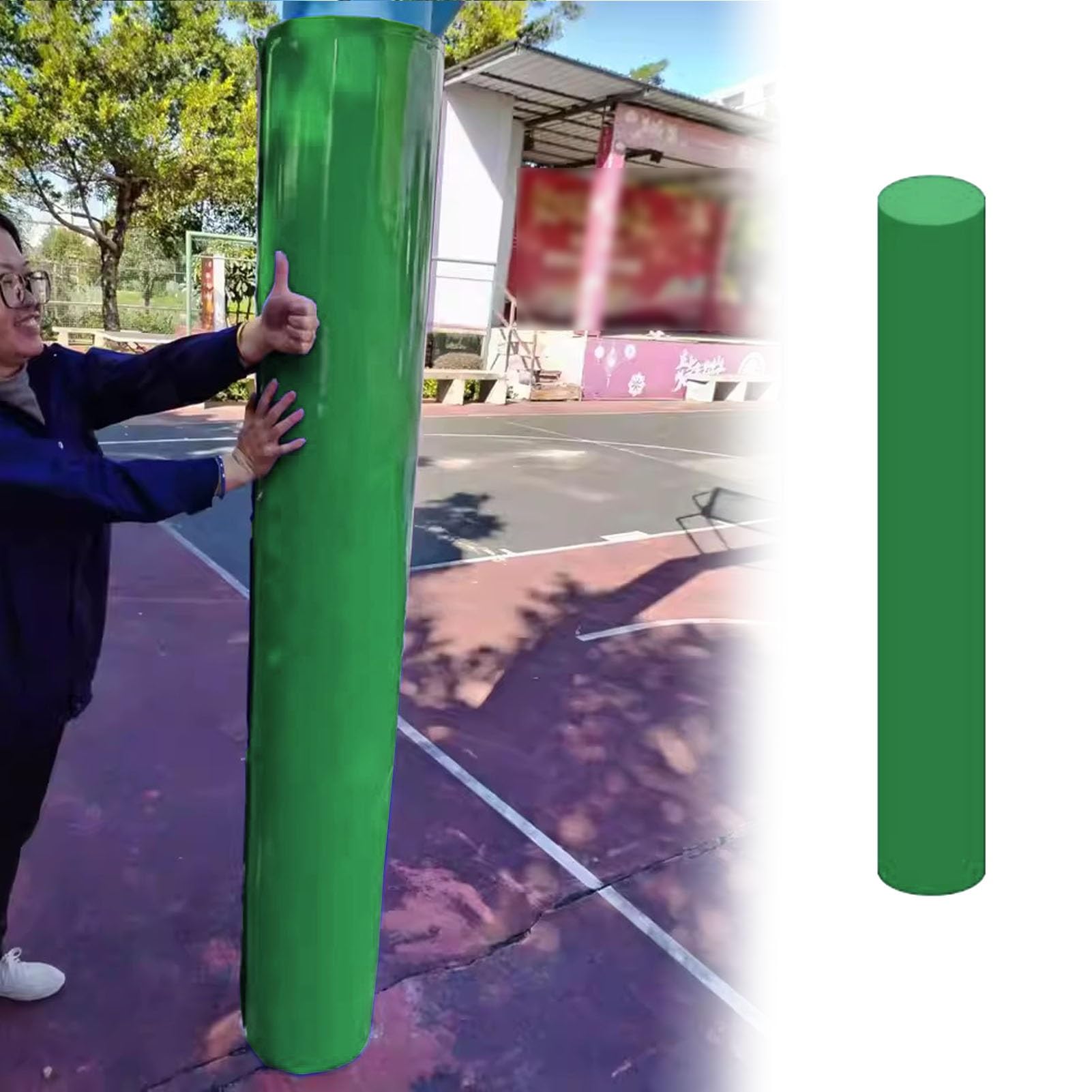 Funda para bastón de baloncesto verde de 140 mm estable y segura