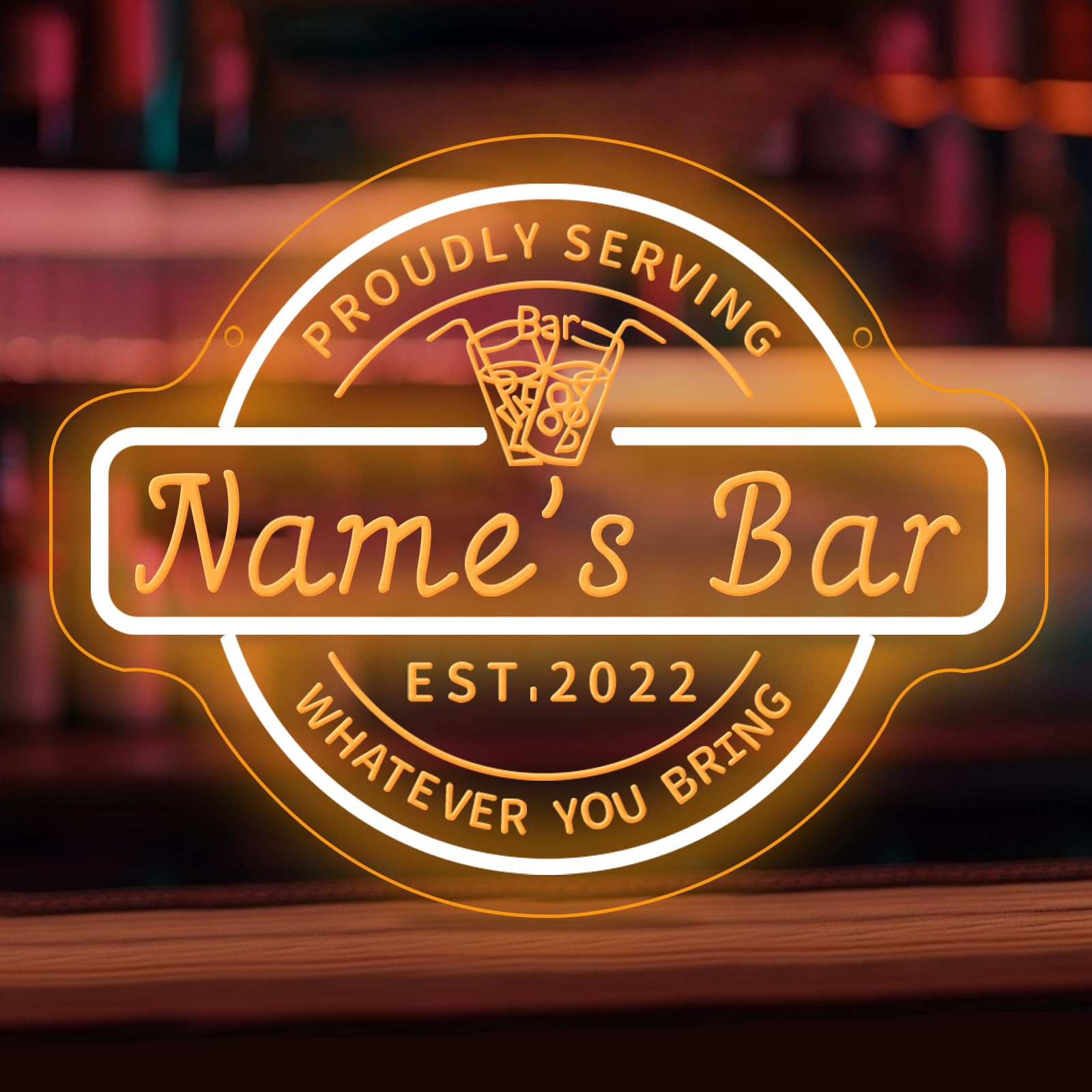Panneau néon à DEL personnalisé pour bar, salle de bain, cave, cadeau pour homme, papa, décoration murale à intensité variable pour pub, bistrot, entreprise