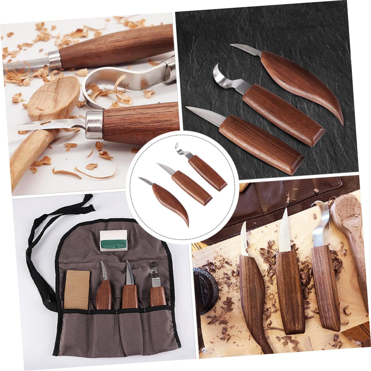 SEWACC 6pièces Couteaux à Sculpter Outils De Sculpture Avec Poignées Précision Et Améliorés Pour Artisans Et Débutants