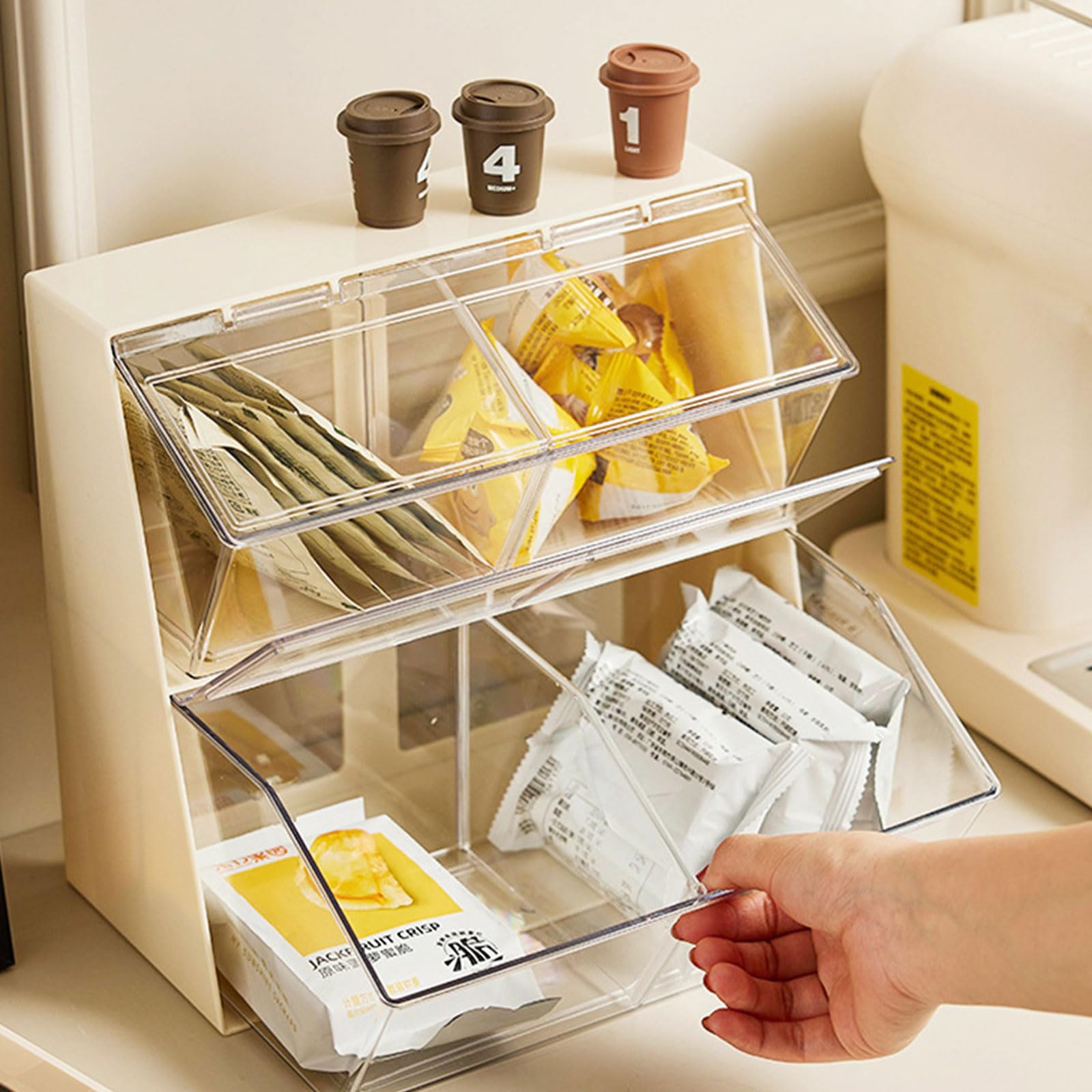 Contenitore per caffè di grande capacità, robusto contenitore portatile per tè, caffè, per piano di lavoro, soluzione salvaspazio da cucina