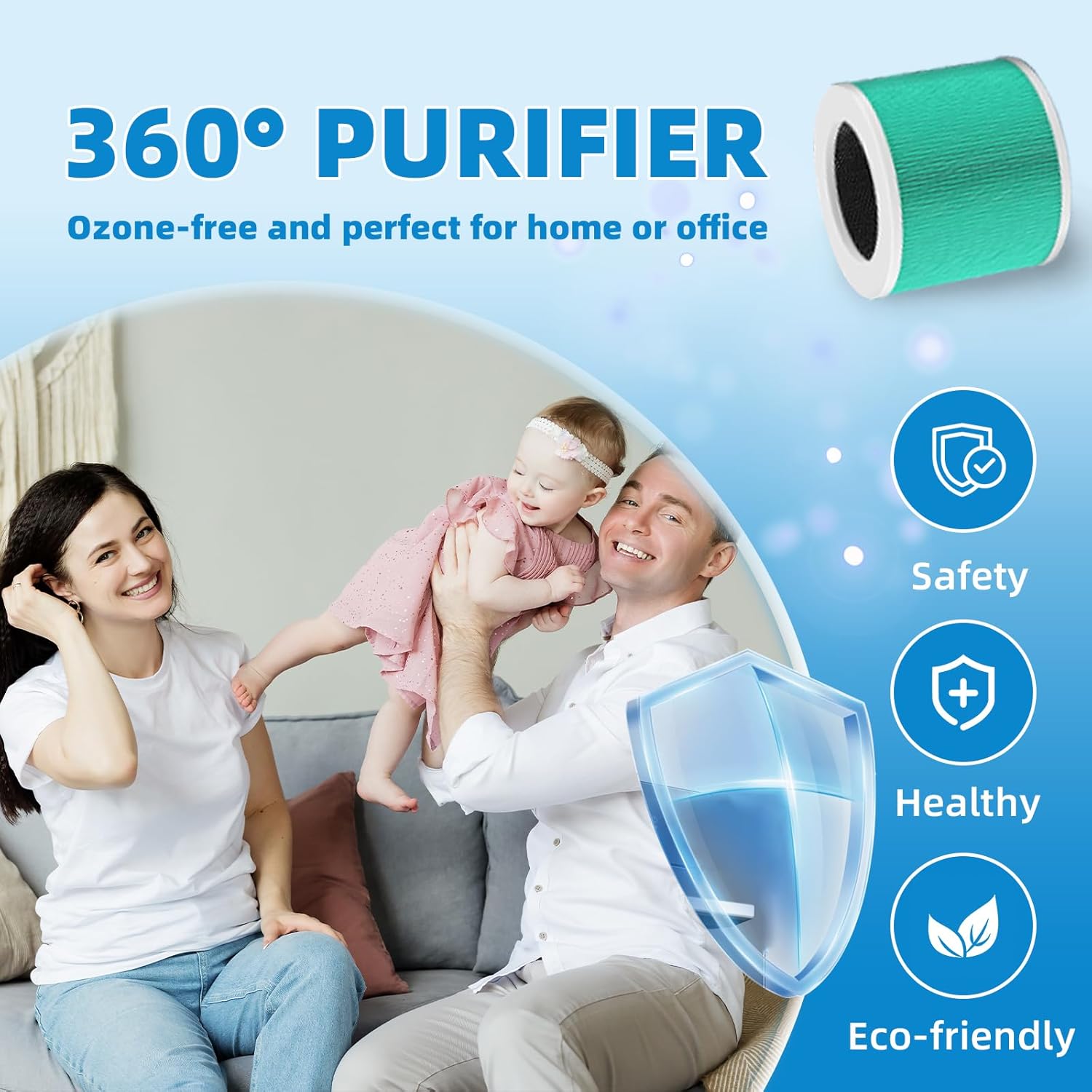 HY1800 Replacement Filter Compatible with MORENTO/CHIVALZ/Honeyuan HY1800 Air Purifier, 3-in-1 H13 True HEPA and Activated Carbon Filtration 2 Pack - Image 7